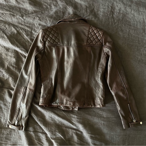 All Saints Cargo Leather Biker Jacket - Picture 3 of 9